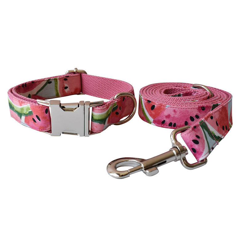 Watermelon Print Dog Collar and Pet Leash