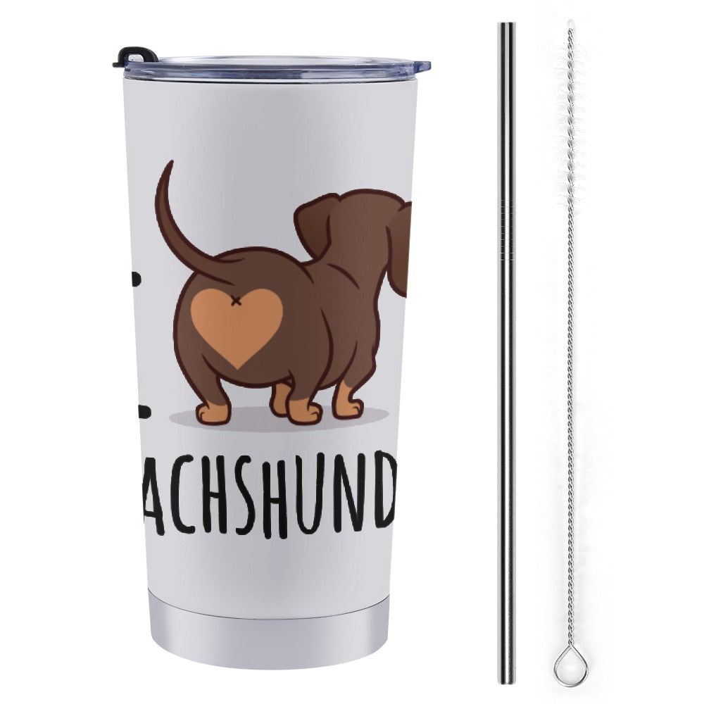 I love Dachshund Travel Coffee Mug 20 Oz in White