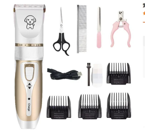 Rechargeable Pet Hair Clipper Grooming Set sold by Poopy and Poops General Pet Store poppyandpoops.ca