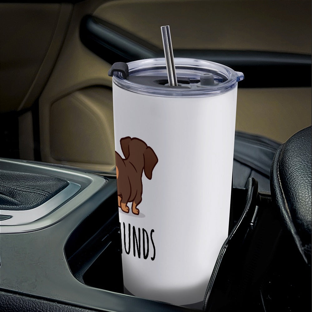 I love Dachshund Travel Coffee Mug 20 Oz in White