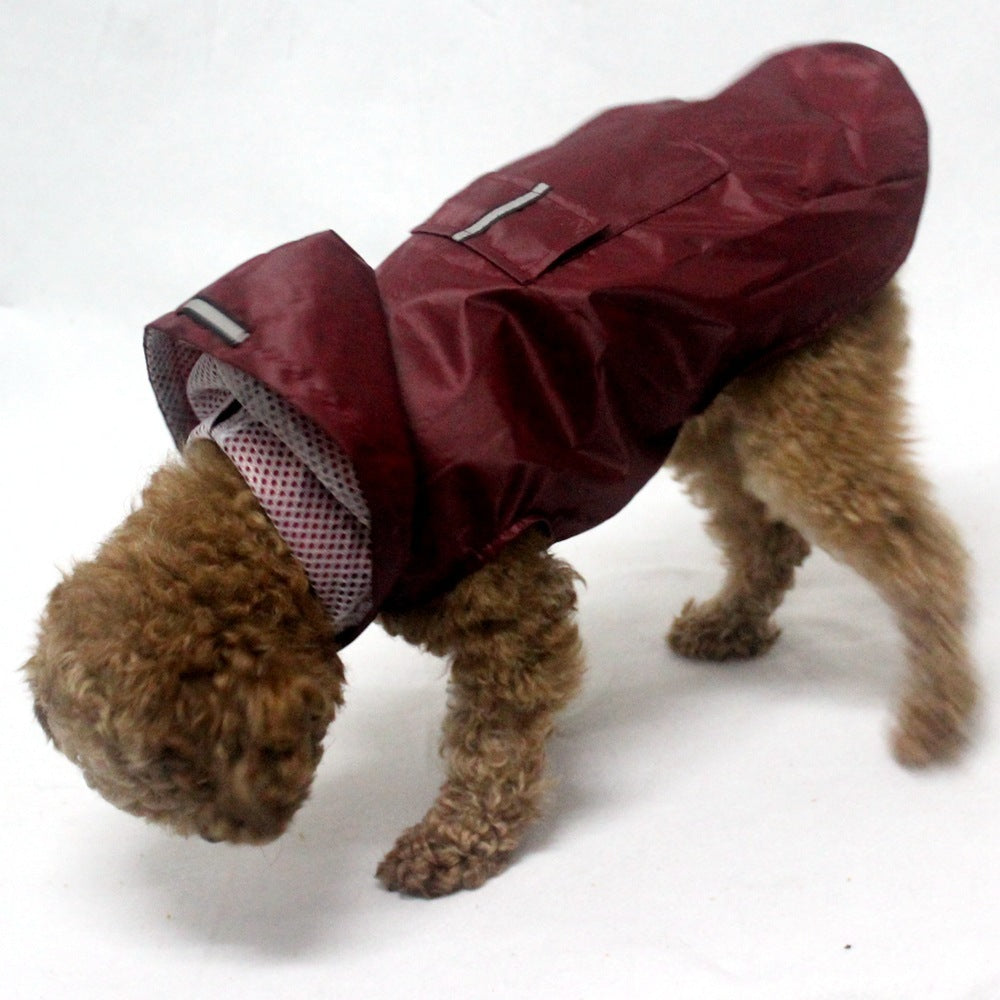 Pet Waterproof Windproof Hood Puppy Raincoat