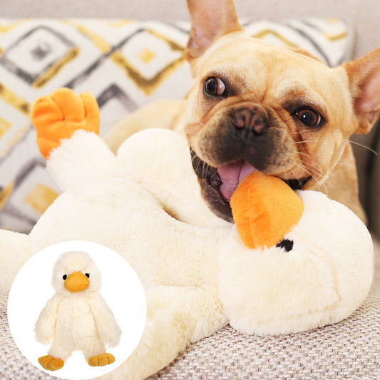 Cuddly Plush Ducky Squeaky Dog Toy in (S) 9.5 Inch and (L) 14 inch