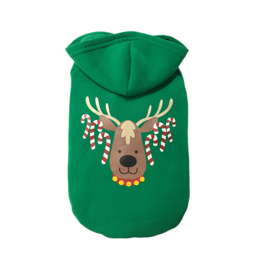 Reindeer Christmas Tree Santa Pet Dog Cotton Hoodie