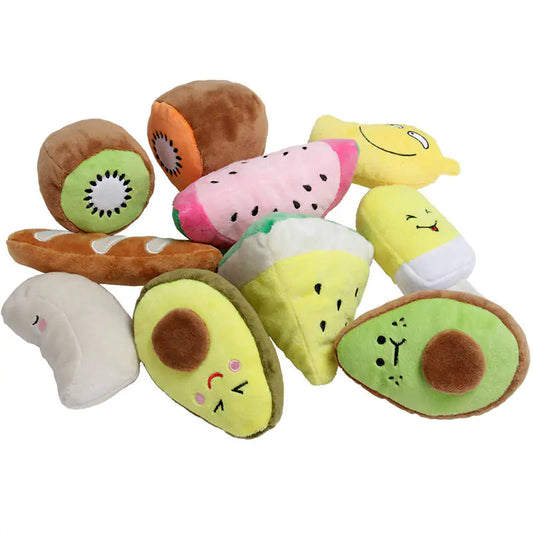 Fruit Plush Dog Toys sold by Poopy and Poops General Pet Store poppyandpoops.ca