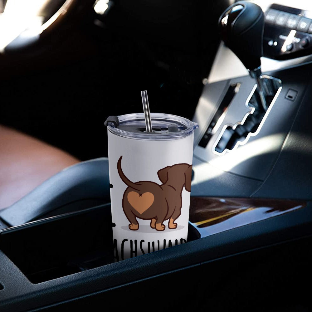 I love Dachshund Travel Coffee Mug 20 Oz in White