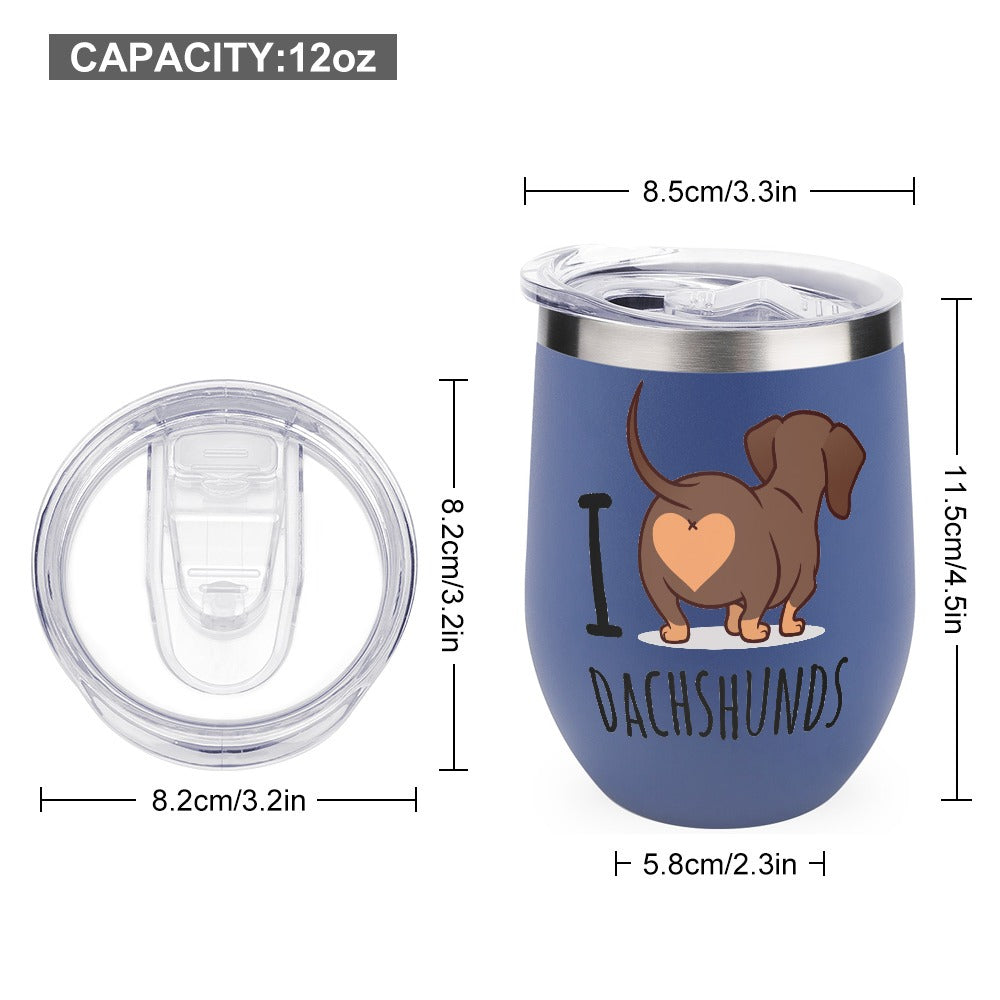 I love dachshunds Stainless Steel Insulated Cup in Blue