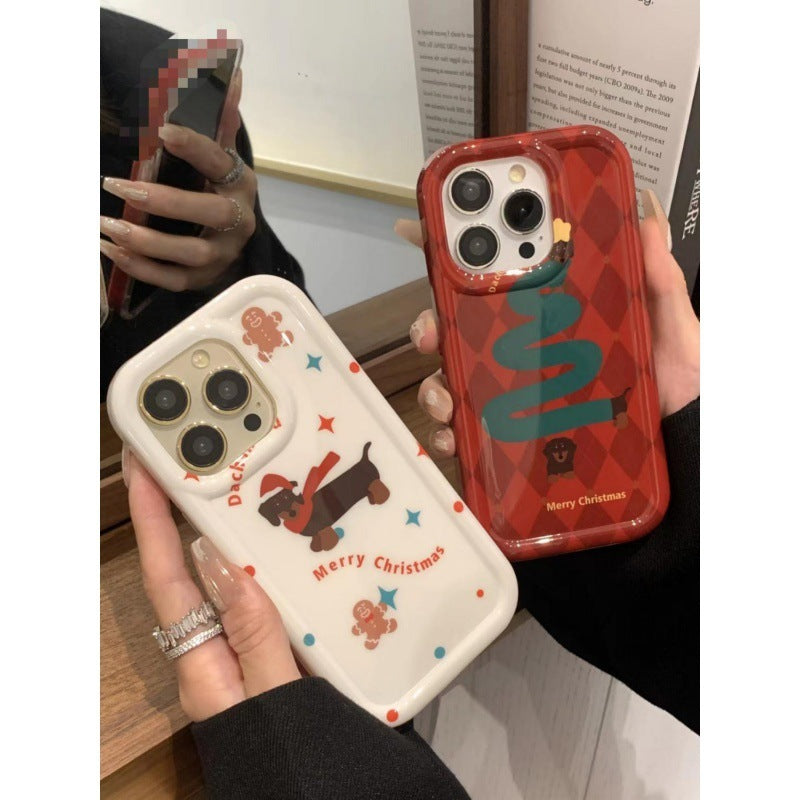 Dachshund Christmas Tree iPhone Drop-resistant Soft Shell Case