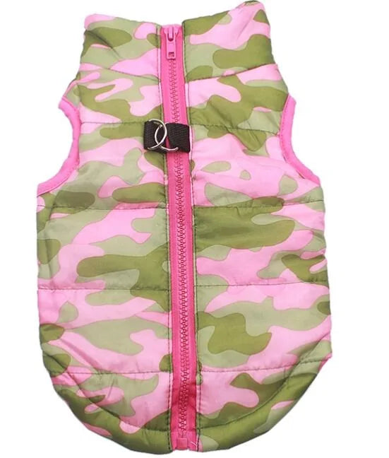 Winter Dog Coat Jacket Camo Pink sold by Poopy and Poops General Pet Store poppyandpoops.ca