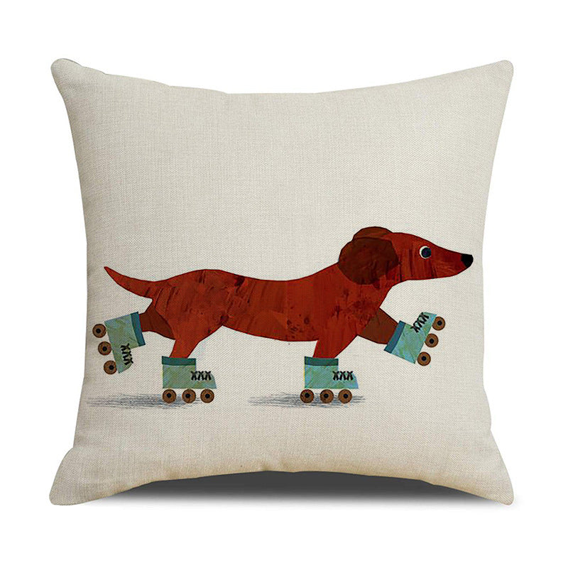 Lab and Dachshund  Animal Printed Christmas Pillowcase