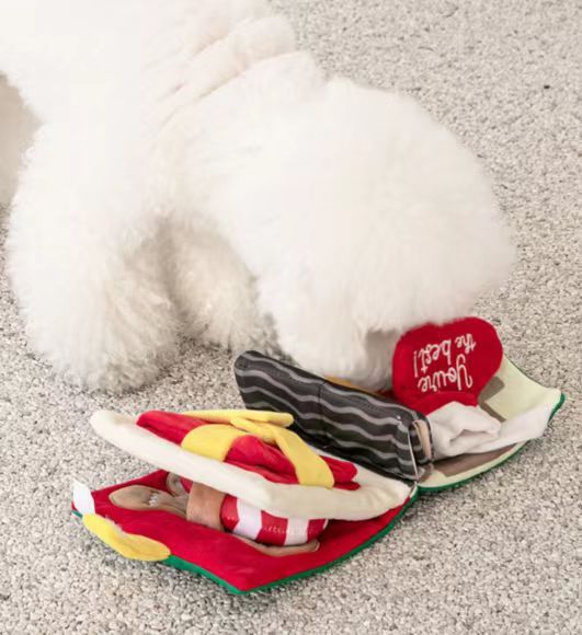 Christmas Cloth Hide a treat Book Pet Dog Chew Toys