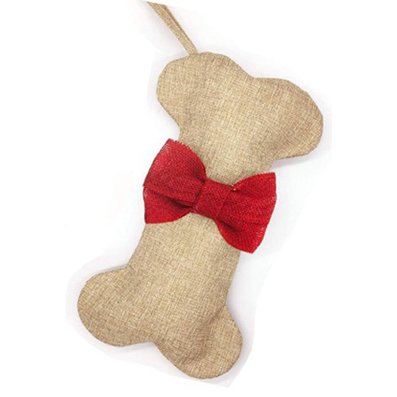Dog Bone Shape Christmas Gift Stockings Decoration