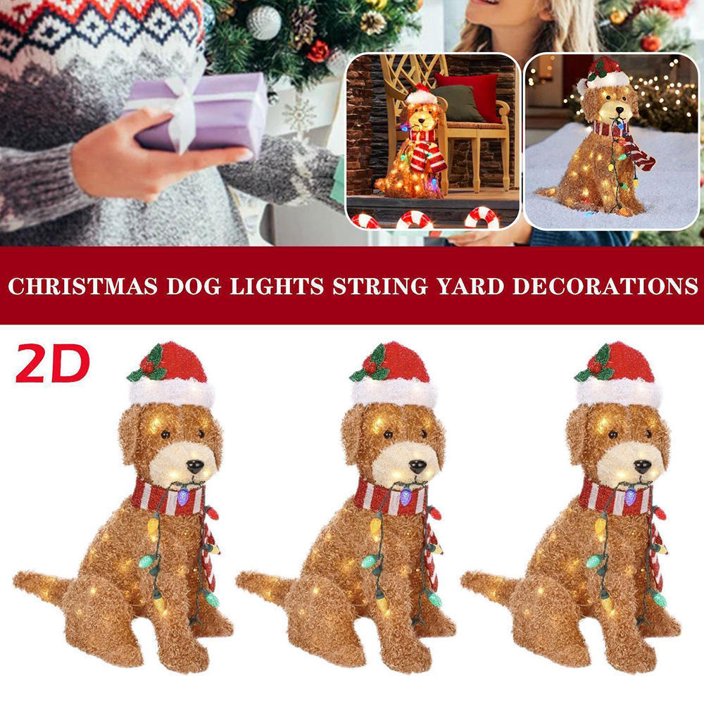 Christmas Outdoor Garden Acrylic Light Up Dog Floor Decorations