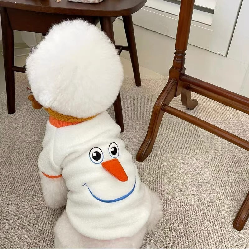 Warm Christmas Carrot Nose Snowman Dog Sweater