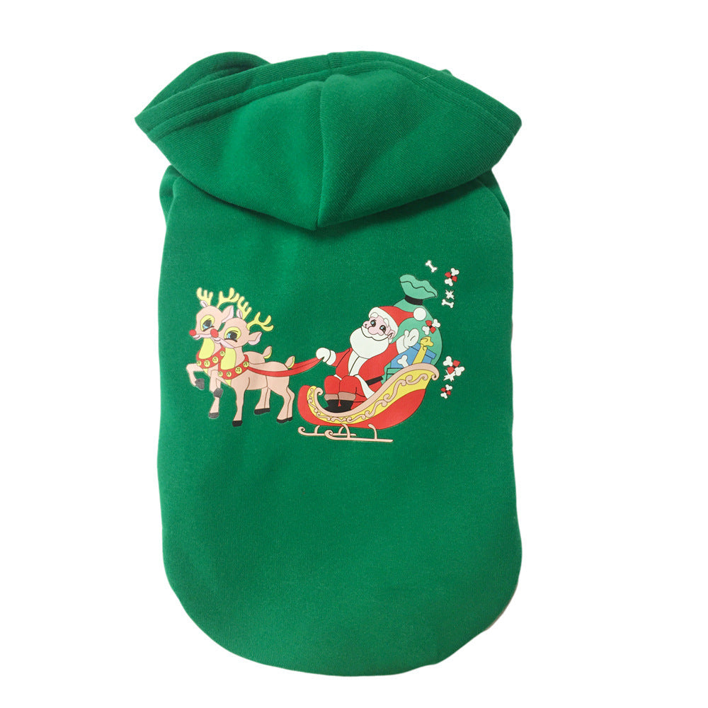 Reindeer Christmas Tree Santa Pet Dog Cotton Hoodie