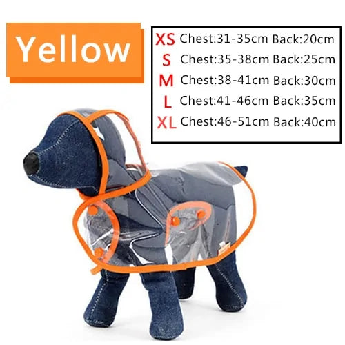 Small Dog Clear Raincoat Orange sold by Poopy and Poops General Pet Store poppyandpoops.ca