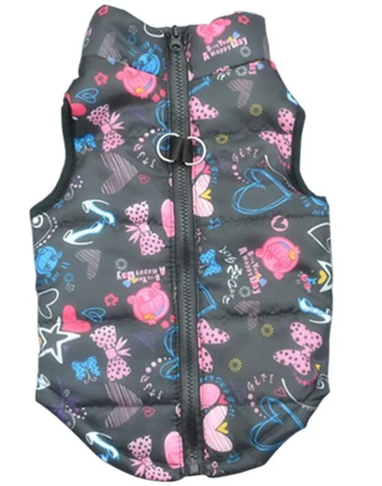 Winter Dog Coat Jacket Hearts sold by Poopy and Poops General Pet Store poppyandpoops.ca