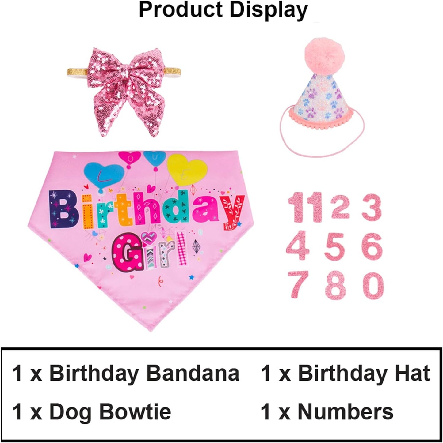 Dog Birthday Party Supplies Banner, Hat, Bandana, Bow