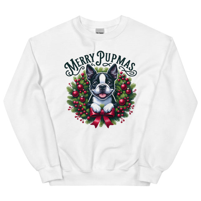 Unisex Merry Pupmas Ugly Christmas Reef Sweater in White