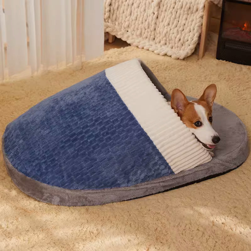 Slipper shaped Nesting Dog Bed