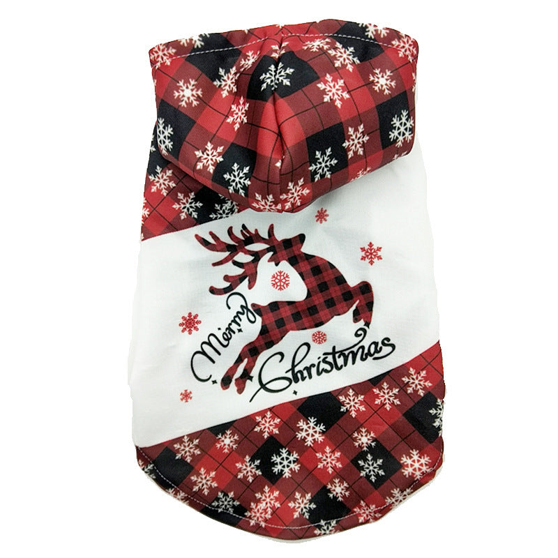 Christmas Reindeer Print Pet Dog Hoodie