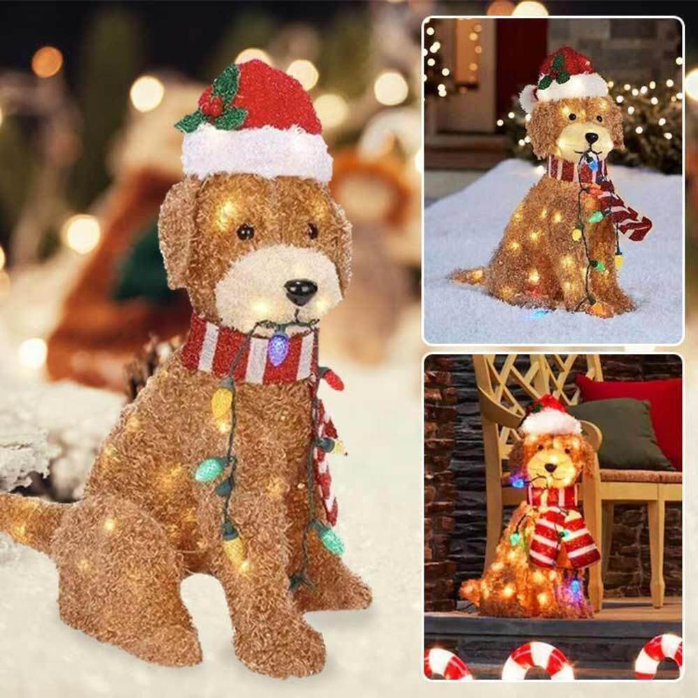 Christmas Outdoor Garden Acrylic Light Up Dog Floor Decorations