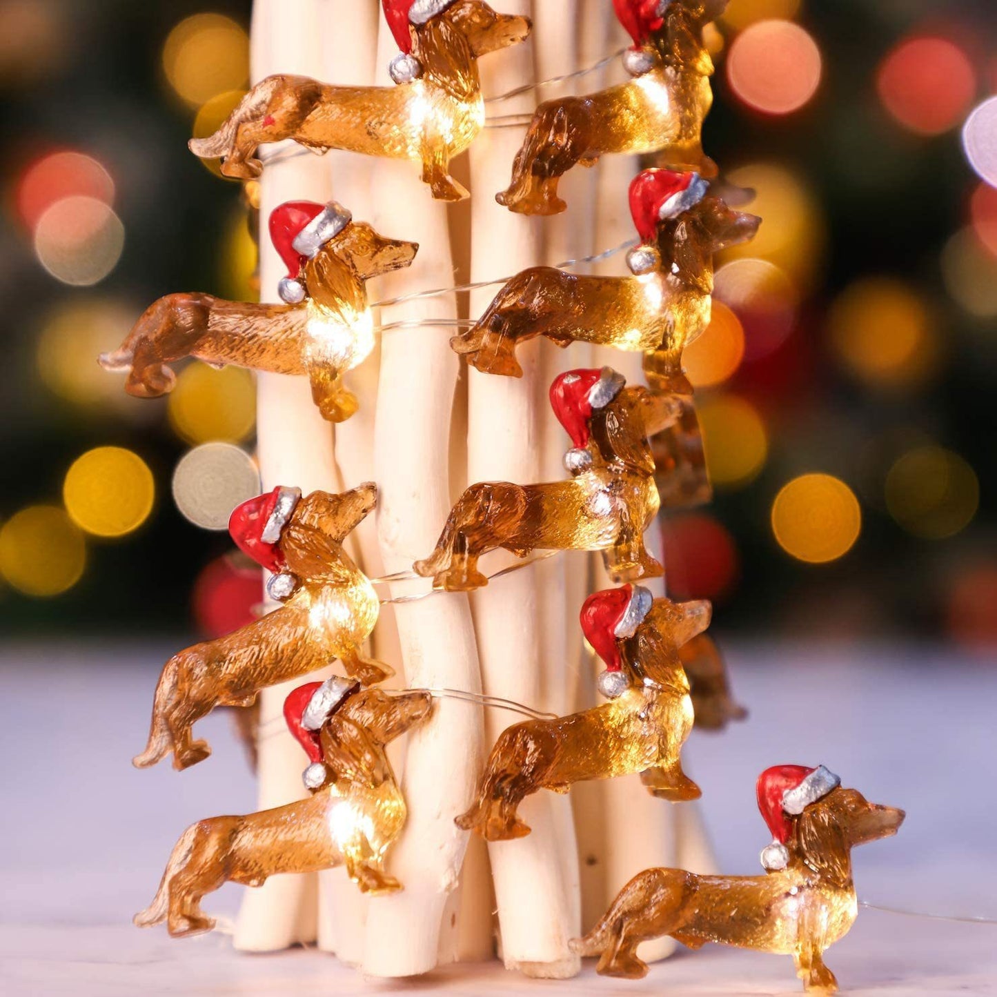 Dachshund Christmas Tree String Lantern Lights