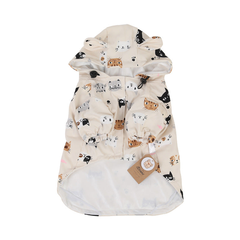 Dog Raincoat Cartoon Double Waterproof Coating