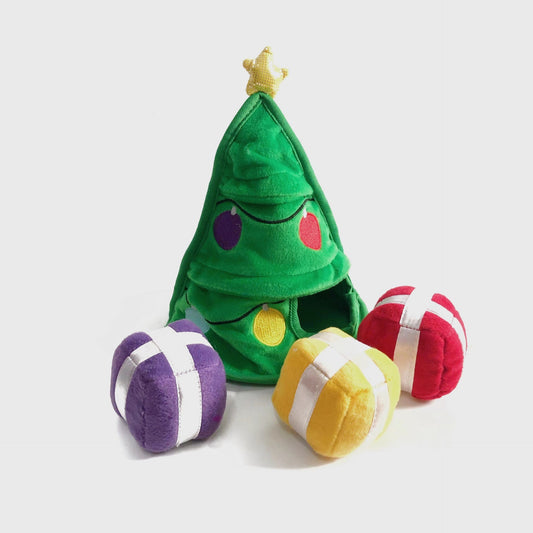 Hide and Seek Plush Christmas Tree Dog Toy