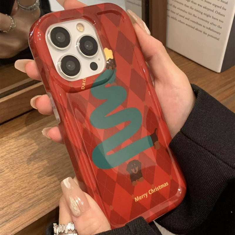 Dachshund Christmas Tree iPhone Drop-resistant Soft Shell Case