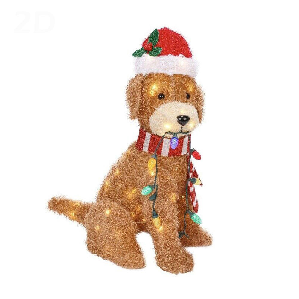 Christmas Outdoor Garden Acrylic Light Up Dog Floor Decorations