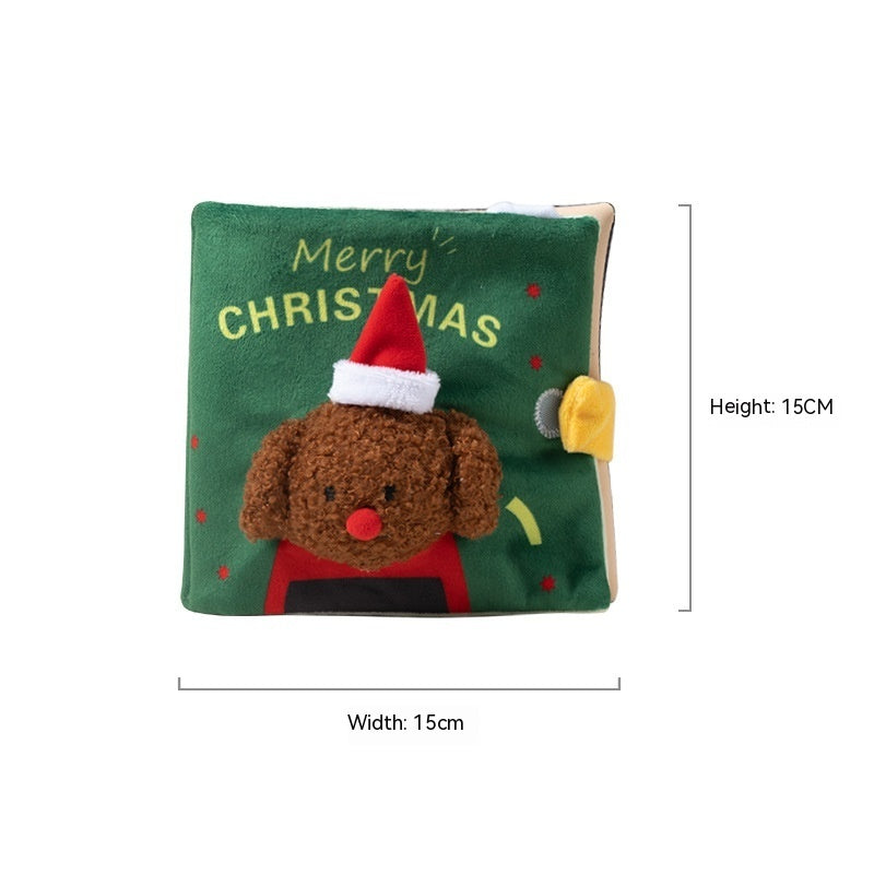 Christmas Cloth Hide a treat Book Pet Dog Chew Toys