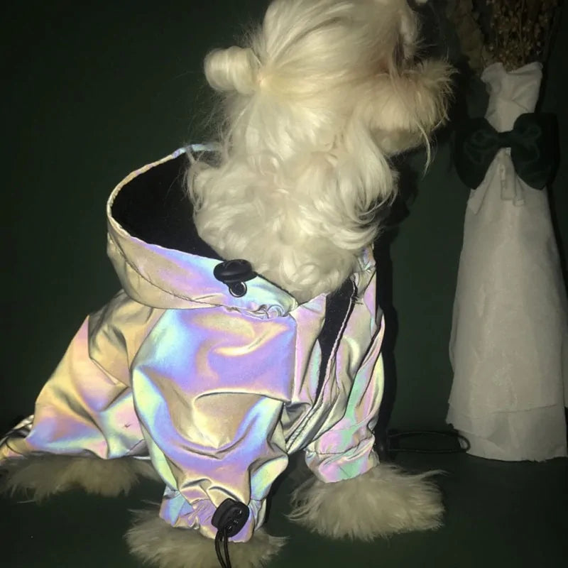 Reflective Flashing Dog Jacket sold by Poopy and Poops General Pet Store poppyandpoops.ca