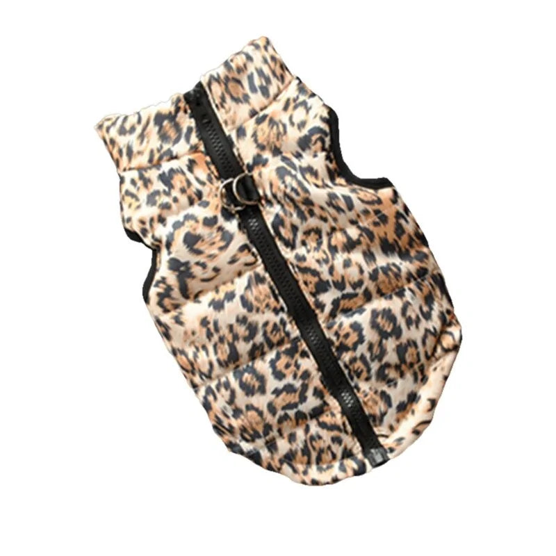 Winter Dog Coat Jacket Leopard sold by Poopy and Poops General Pet Store poppyandpoops.ca