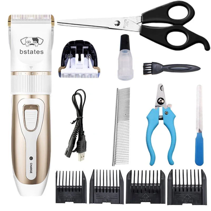 Rechargeable Pet Hair Clipper Grooming Set Set meal B01 sold by Poopy and Poops General Pet Store poppyandpoops.ca