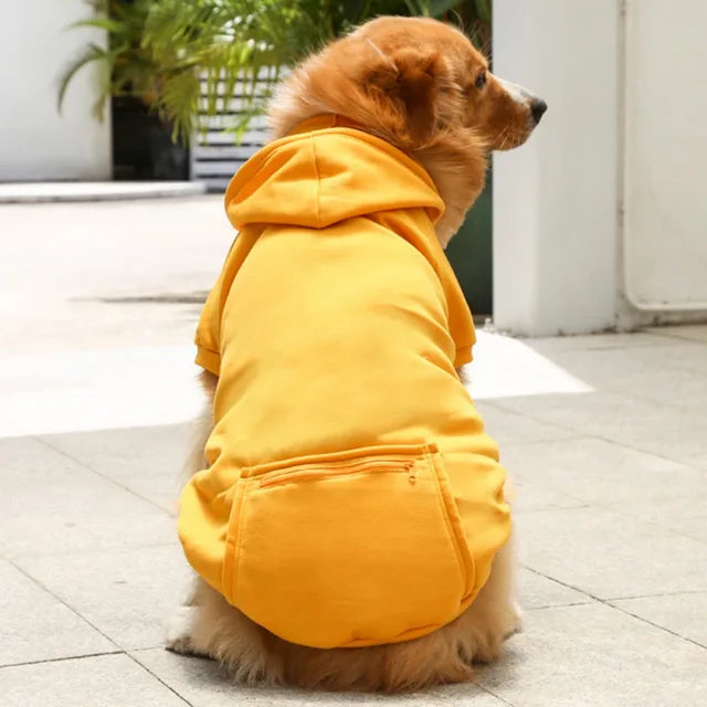 Warm Dog Hoodies for Medium-Large Dogs Yellow sold by Poopy and Poops General Pet Store poppyandpoops.ca