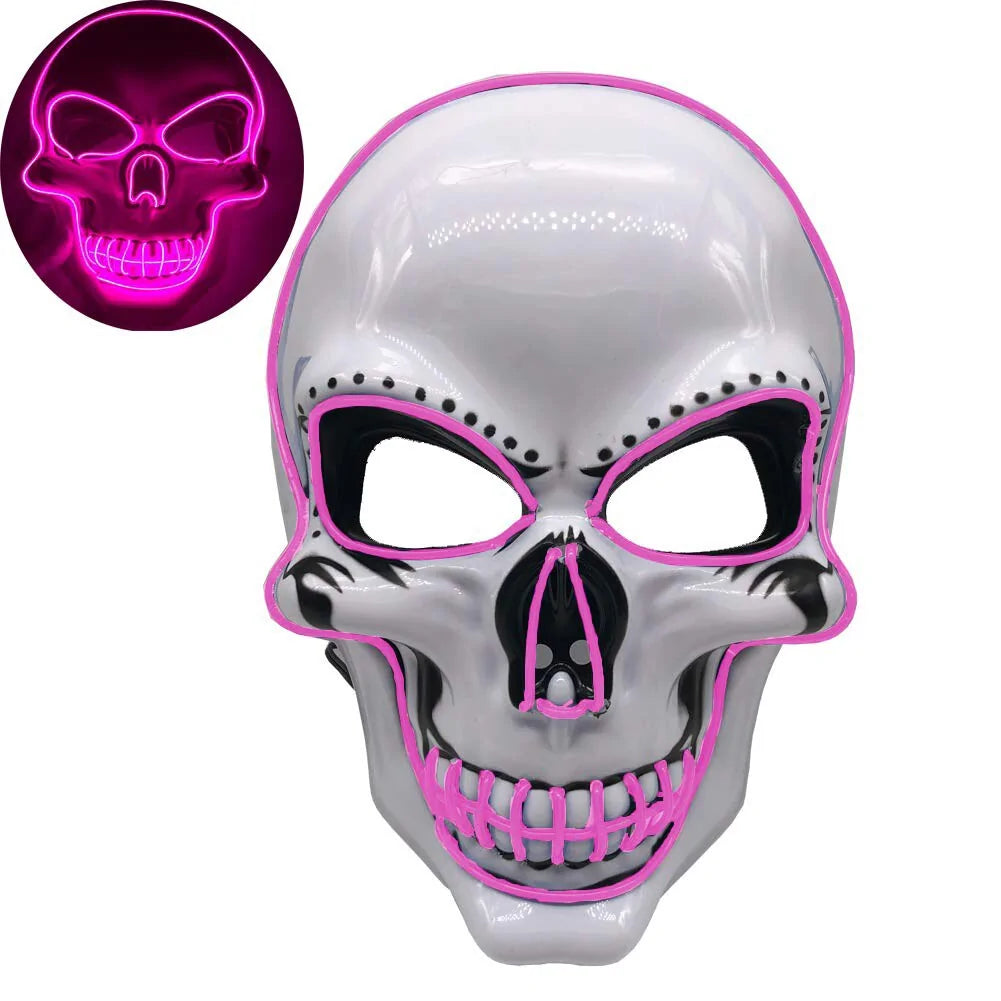 LED Skeleton Halloween Mask Pink sold by Poopy and Poops General Pet Store poppyandpoops.ca