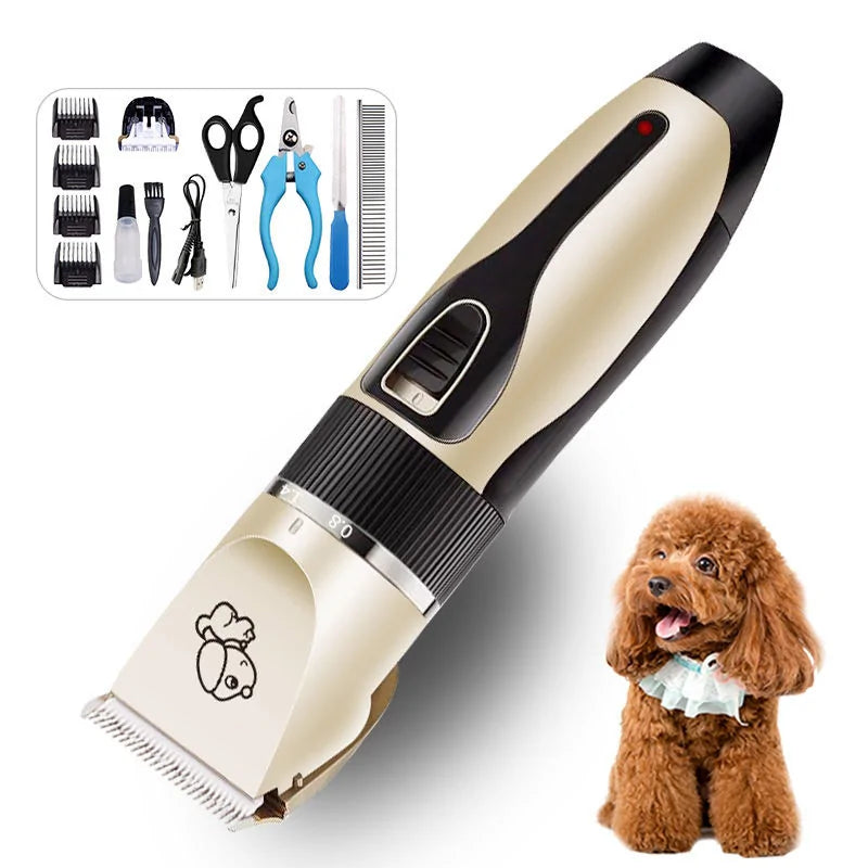 Rechargeable Pet Hair Clipper Grooming Set sold by Poopy and Poops General Pet Store poppyandpoops.ca