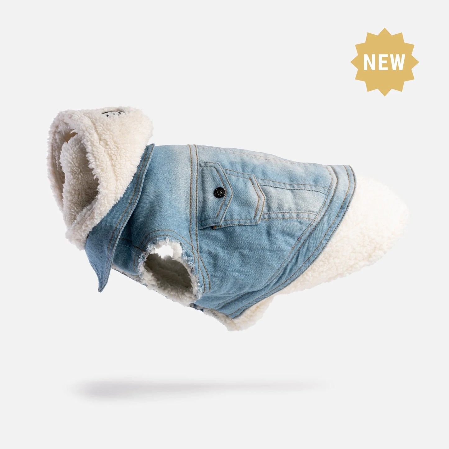 Denim Dog Jacket sold by Poopy and Poops General Pet Store poppyandpoops.ca