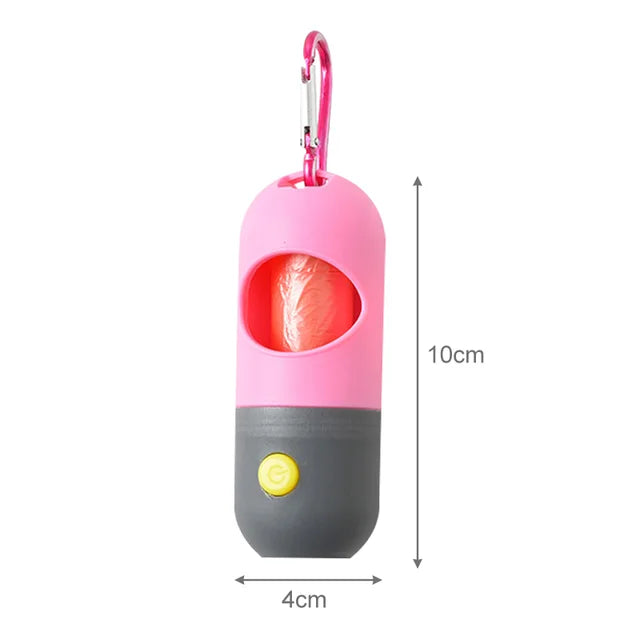 LED Light Dog Poop Bag Dispenser Pink sold by Poopy and Poops General Pet Store poppyandpoops.ca