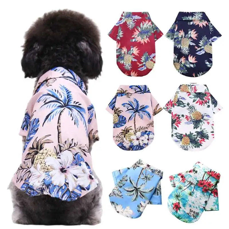 Hawaiian Tropical Dog T-Shirts sold by Poopy and Poops General Pet Store poppyandpoops.ca