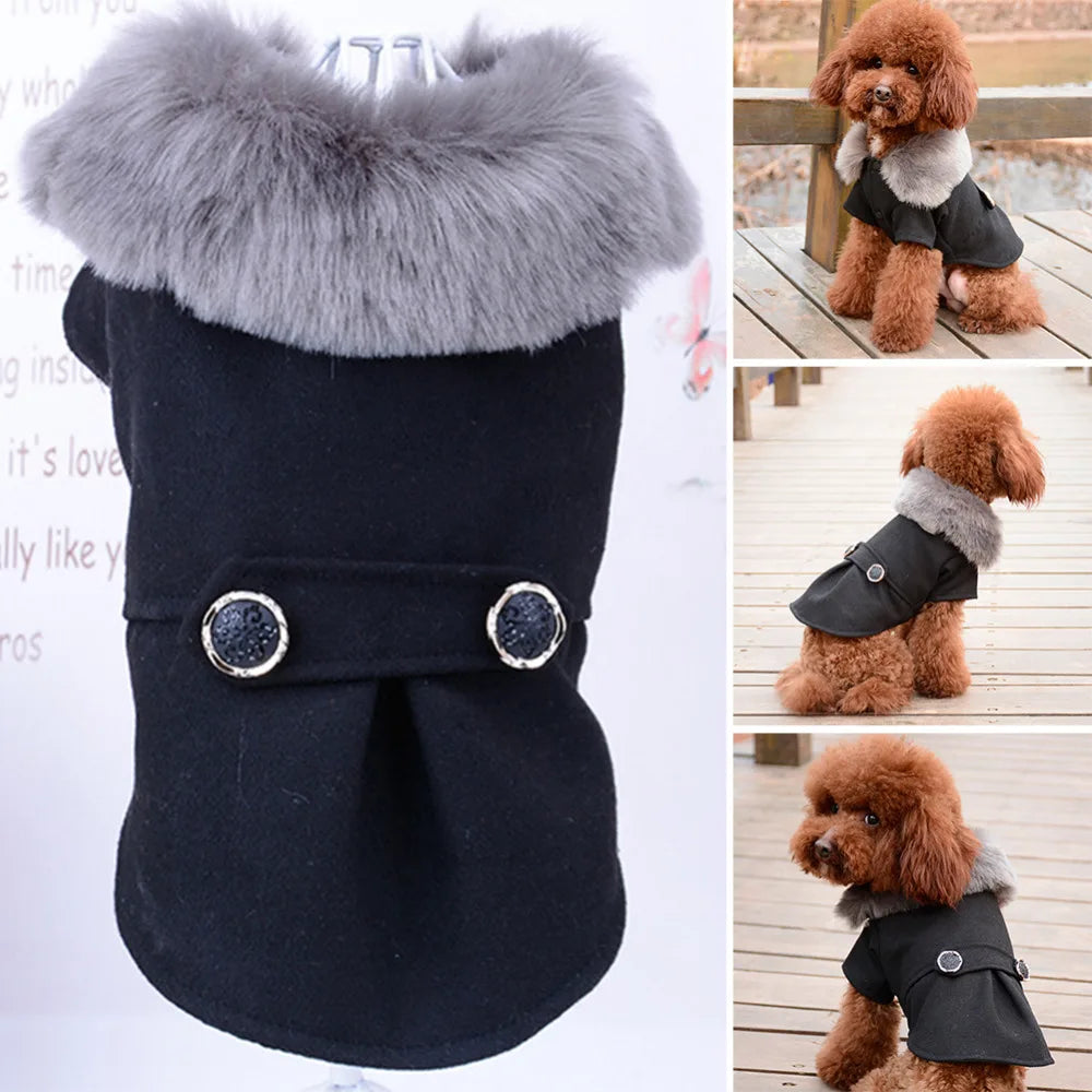 Pet Fur Collar Prep Pea Dog Coat Black sold by Poopy and Poops General Pet Store poppyandpoops.ca