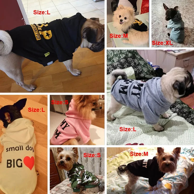 Security Dog Clothes Small Dog Hoodie Coat sold by Poopy and Poops General Pet Store poppyandpoops.ca