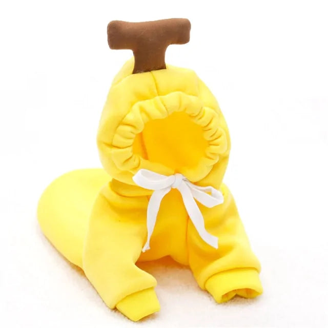 Warm Dog Winter Hoodie Costume Cute Fruit Dog Yellow Extra Large sold by Poopy and Poops General Pet Store poppyandpoops.ca