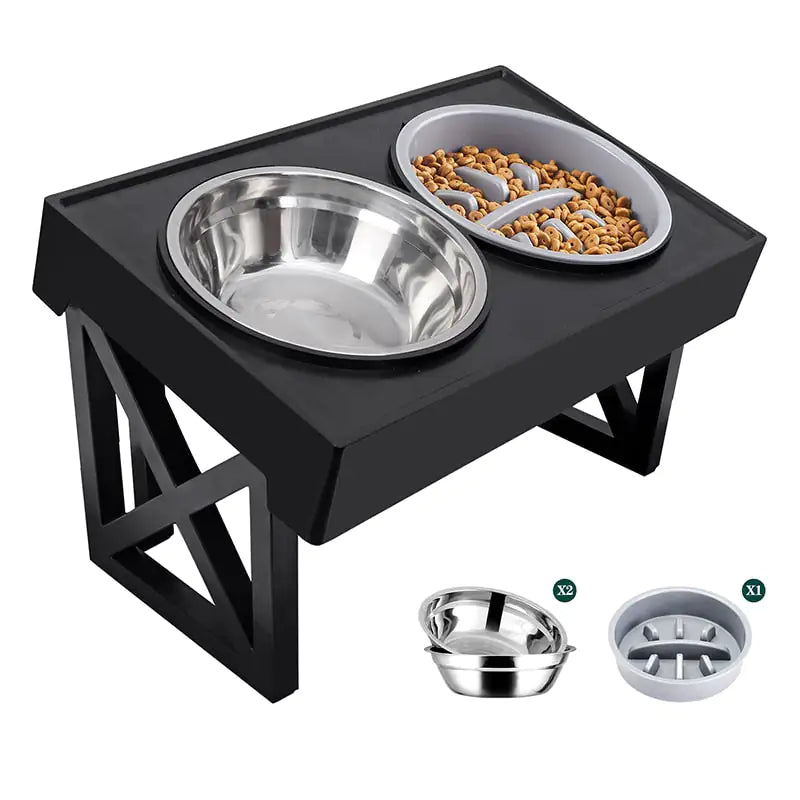 Angled Mess Free Dog Bowl sold by Poopy and Poops General Pet Store poppyandpoops.ca