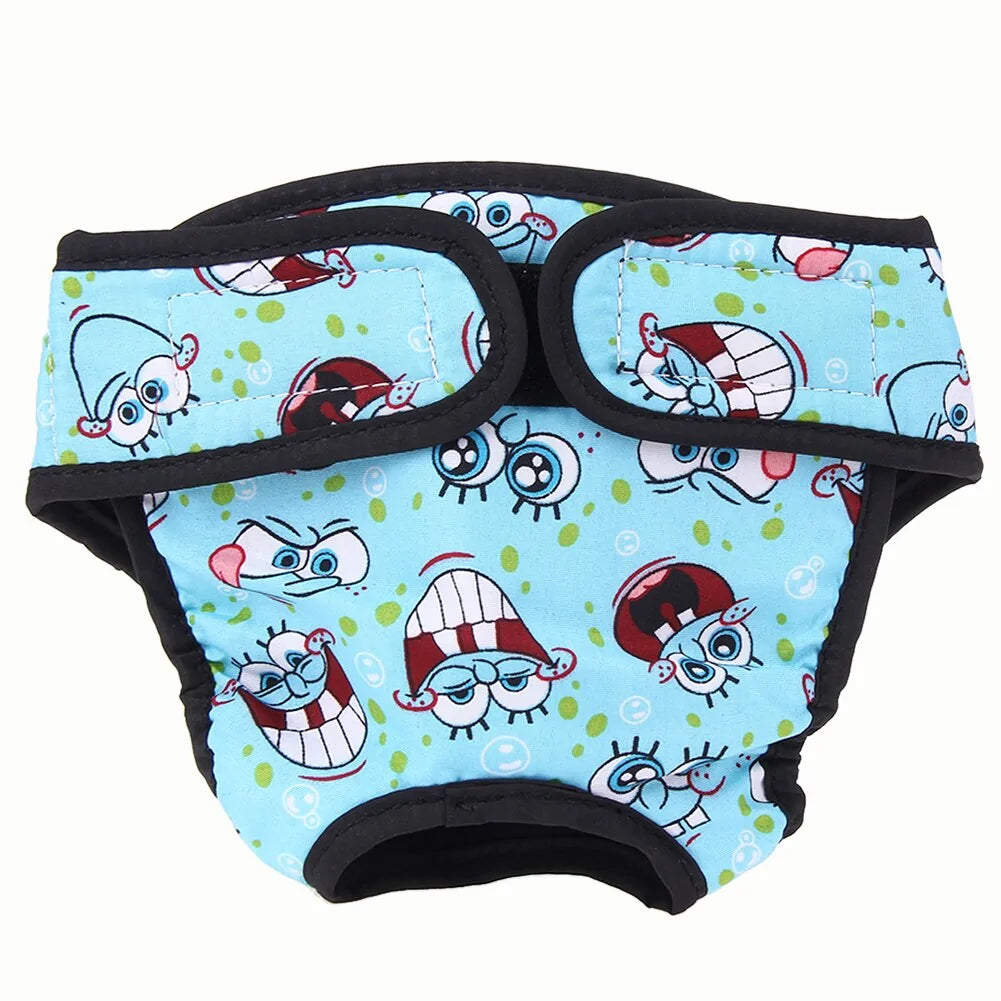 Menstruation Underwear Briefs For Dog Spongebob Blue M sold by Poopy and Poops General Pet Store poppyandpoops.ca