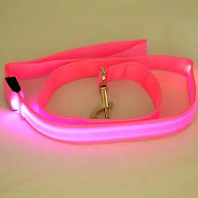 Glow In Dark Dog Leash Pink sold by Poopy and Poops General Pet Store poppyandpoops.ca