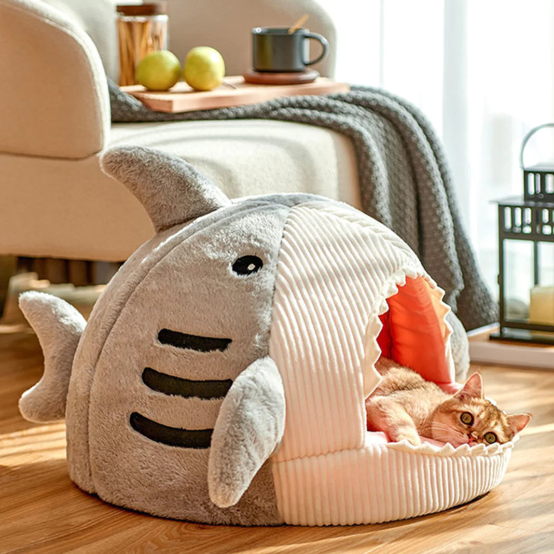 The Shark Pet Dog Bed sold by Poopy and Poops General Pet Store poppyandpoops.ca