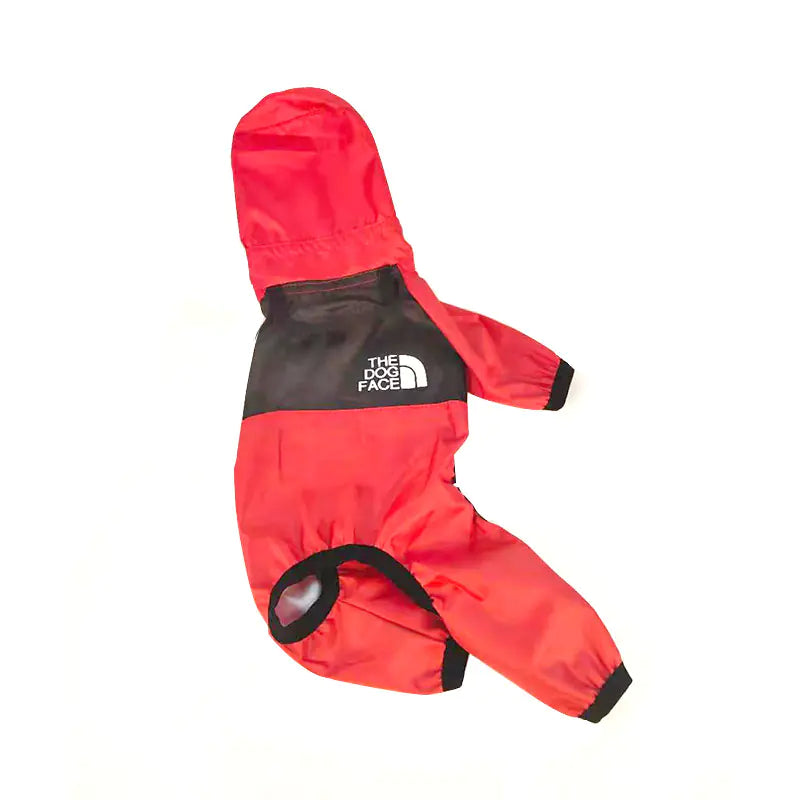 The Dog Face Pet Raincoat Red sold by Poopy and Poops General Pet Store poppyandpoops.ca