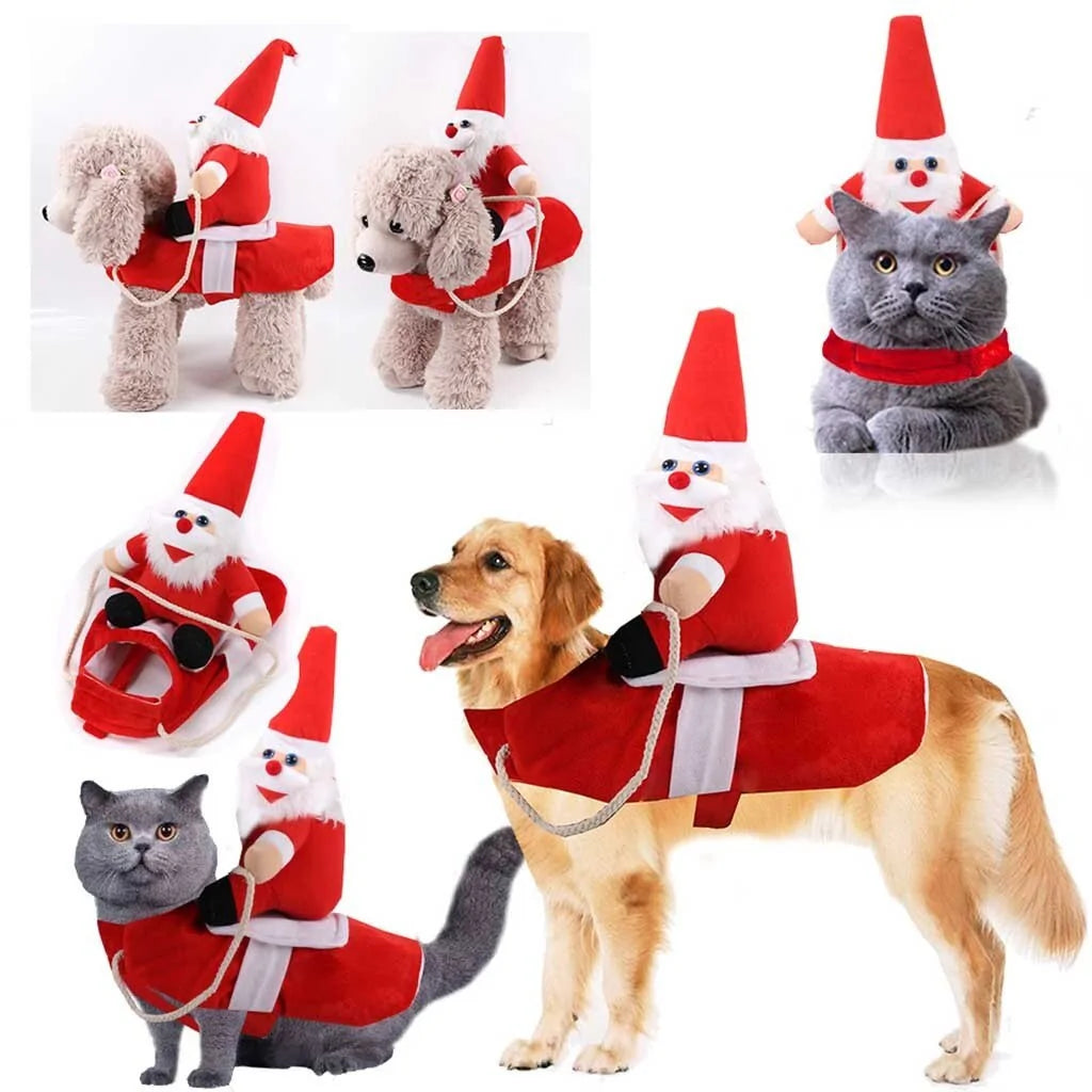 Pet Cowboy Rider Dog And Cat Costume Riding Santa Small sold by Poopy and Poops General Pet Store poppyandpoops.ca