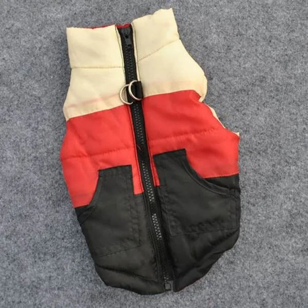 Winter Dog Coat Jacket Grey Red Black sold by Poopy and Poops General Pet Store poppyandpoops.ca